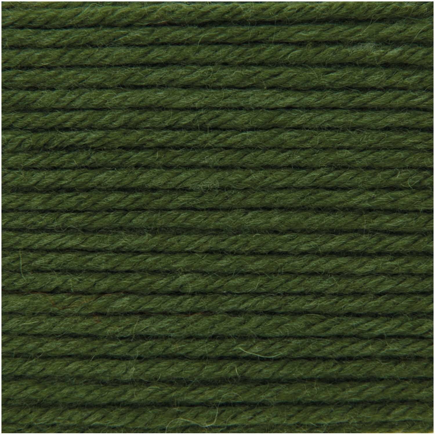 Rico Design Essentials Mega Wool Chunky Wolle Olivgrün – 100 g, 125 m, 55% Schurwolle/45% Polyacryl, Nadel 6 mm