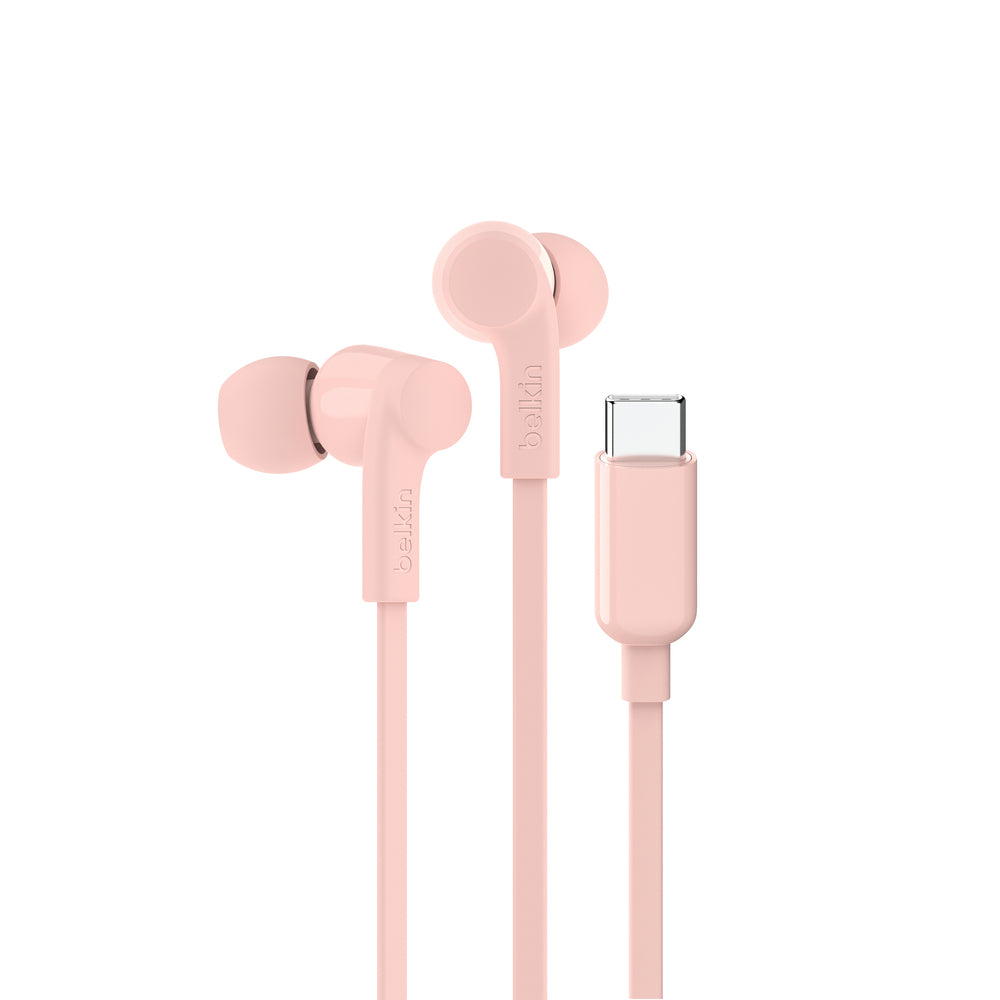 Belkin ROCKSTAR – In-Ear Kopfhörer – USB-C, Lautstärkeregler – Rosa
