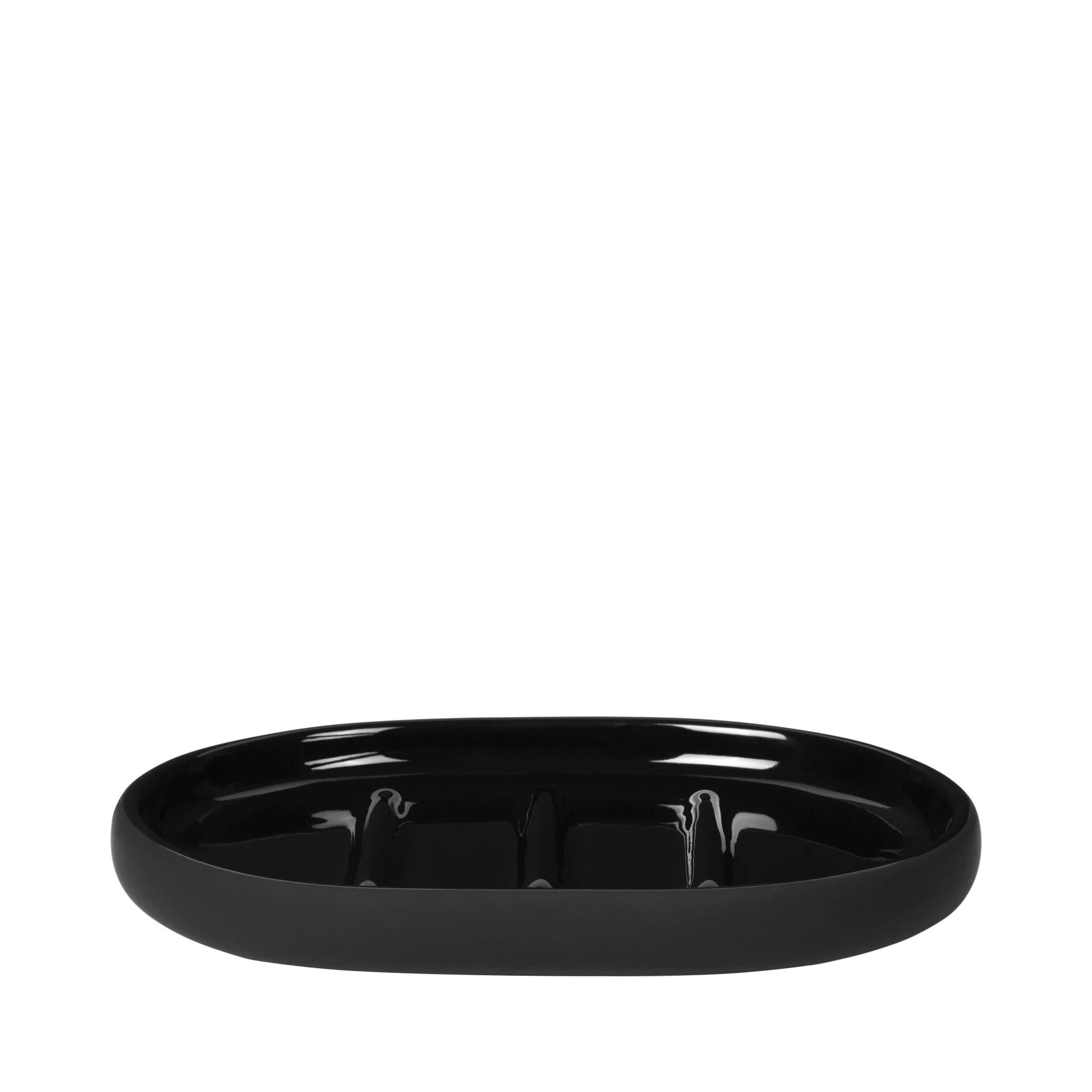 Blomus Seifenschale Sono – Keramik, 10×13×1,8 cm, Schwarz (oval)