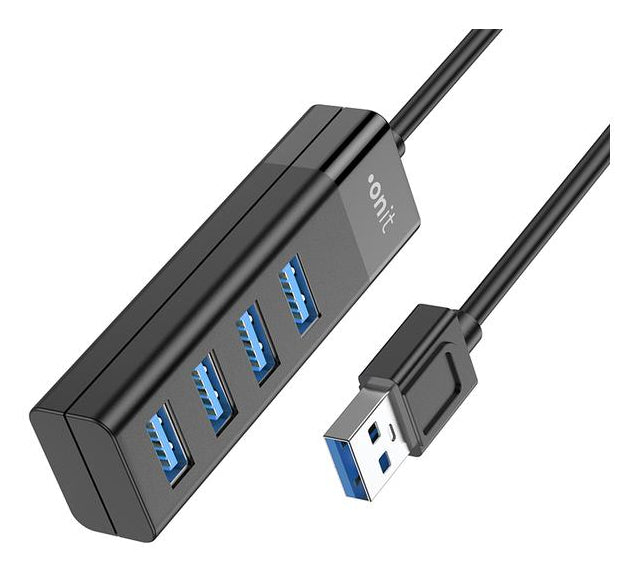 ONIT F00836 USB-Hub – USB 3.0, 4× USB-A, für Windows/Mac/Linux