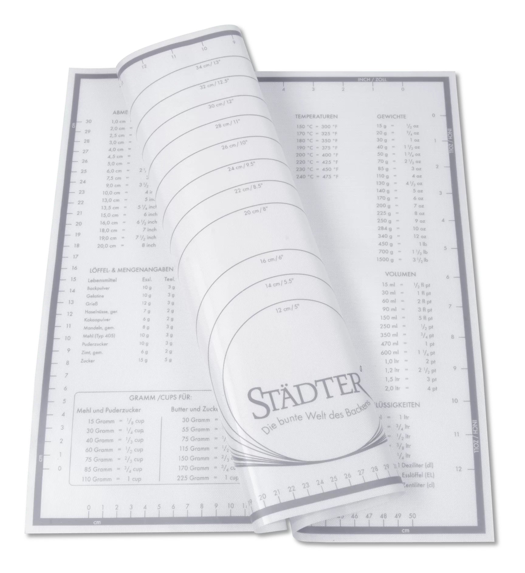 Städter Maxi Backmatte 60 × 40 cm, Silikon, Weiss