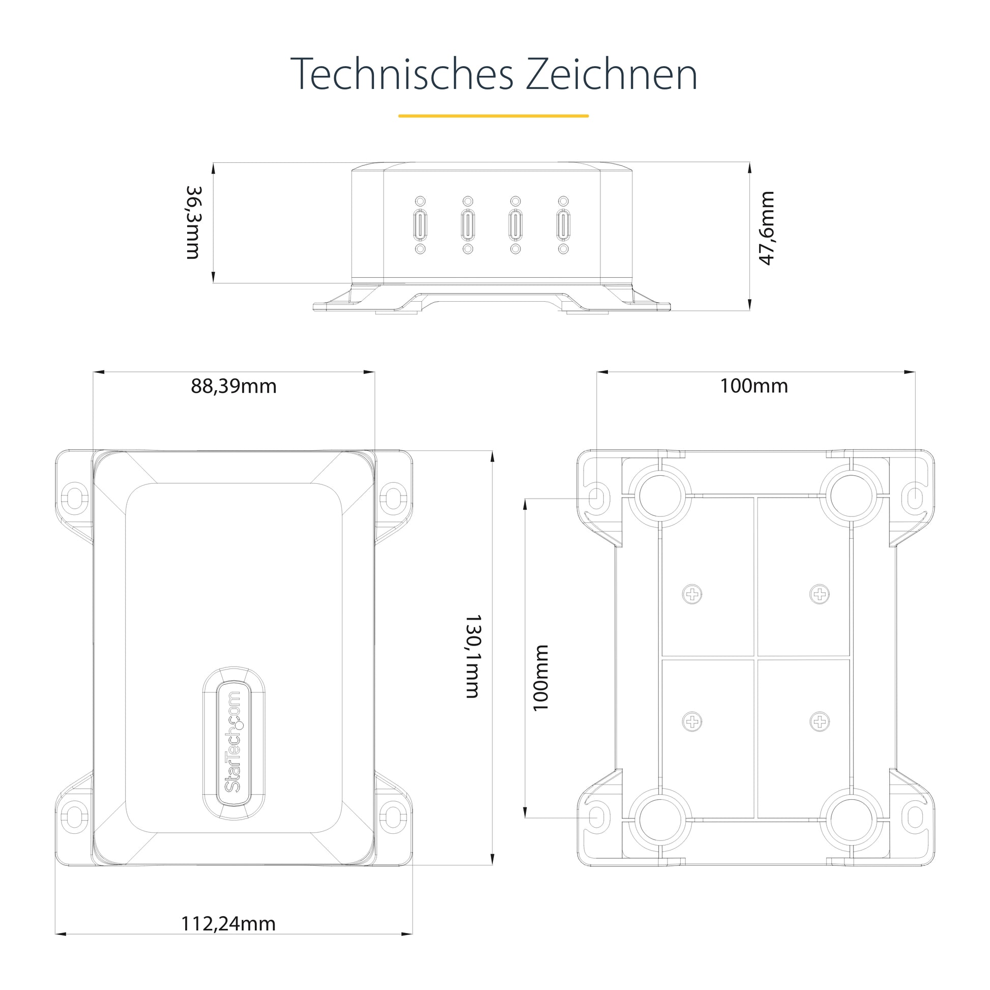 StarTech.com USB-Desktop-Ladegerät 240 W – USB-C×4 – PD 3.1, GaN, EU-Stecker (Typ C)