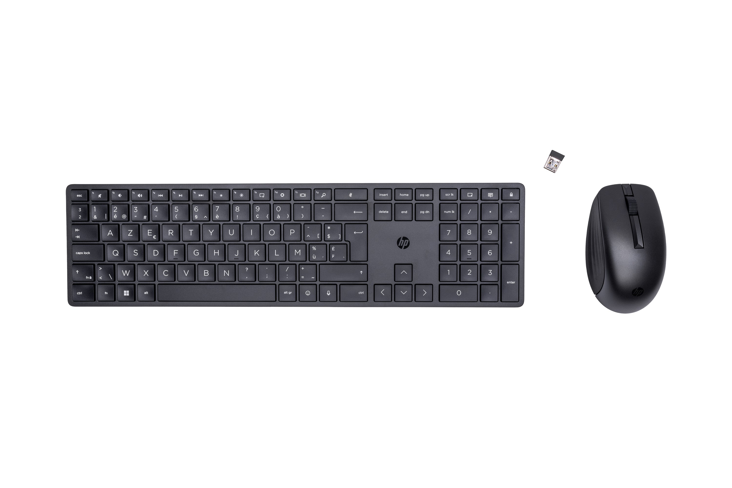 HP 650 – Tastatur-Maus-Set – 100% – Membran – 2,4 GHz USB-A (Empfänger) – AZERTY (BE) – Schwarz