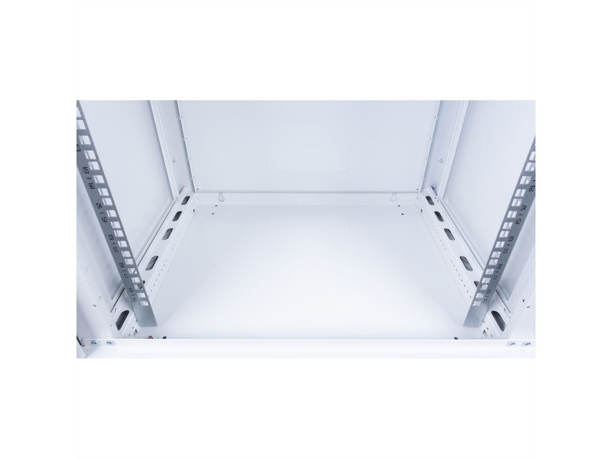 ROLINE Basic Plus – 19" Wandverteiler 12U, IP20, abschliessbar, 600 × 450 × 645 mm, lichtgrau, Stahl