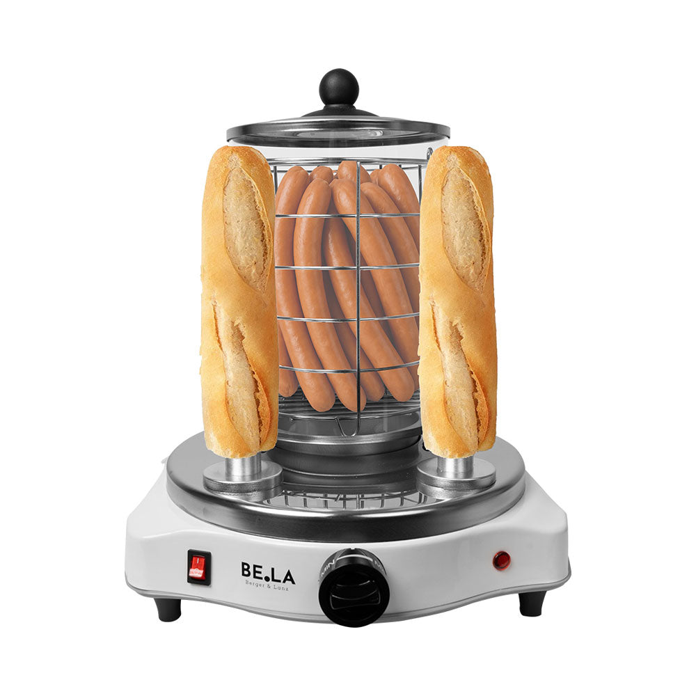 BergerLanz Hot Dog-Bräter HD102 – 2 Hotdogs, 420 W – silber/weiss