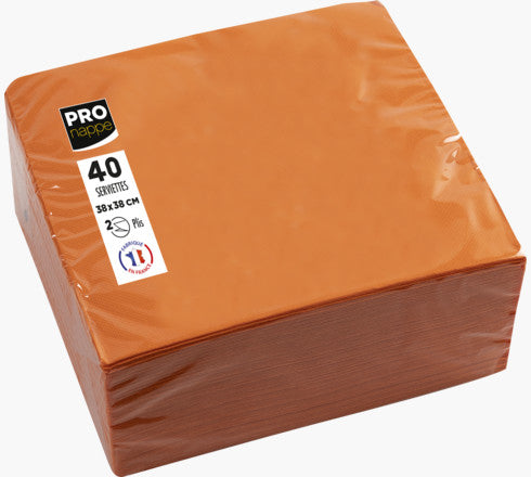 PRONAPPE Servietten orange – 38 × 38 cm, 2-lagig – 40 Stück