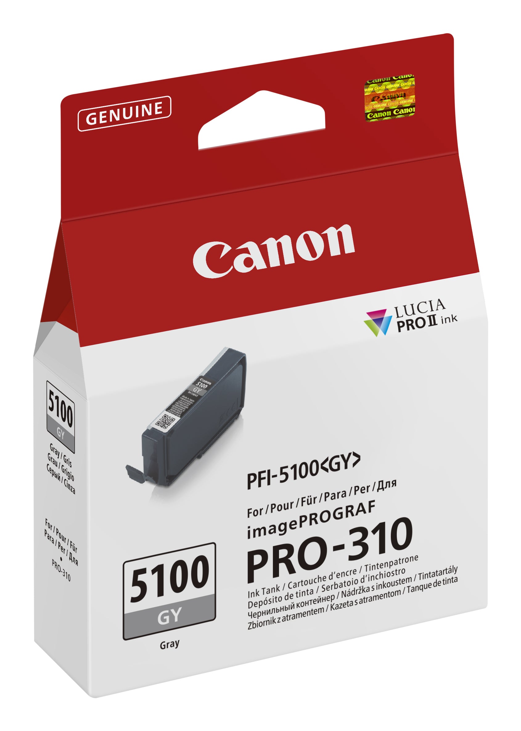 Canon PFI-5100 Grau Tintenpatrone (Original) – 14,4 ml – für Canon imagePROGRAF PRO-310