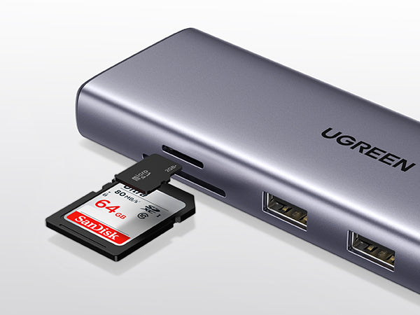 Ugreen 15601 Multiport-Adapter – USB-C, 1× HDMI, 1× VGA, 3× USB-A, 100 W PD, SD/microSD, 3,5 mm Audio