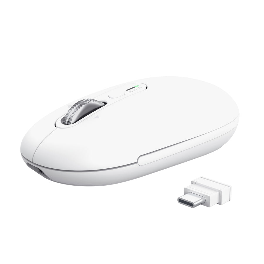 Trust Seron Slim Multi – Maus – Kabellos (Bluetooth/2,4 GHz), 3200 DPI, beidhändig, Weiss