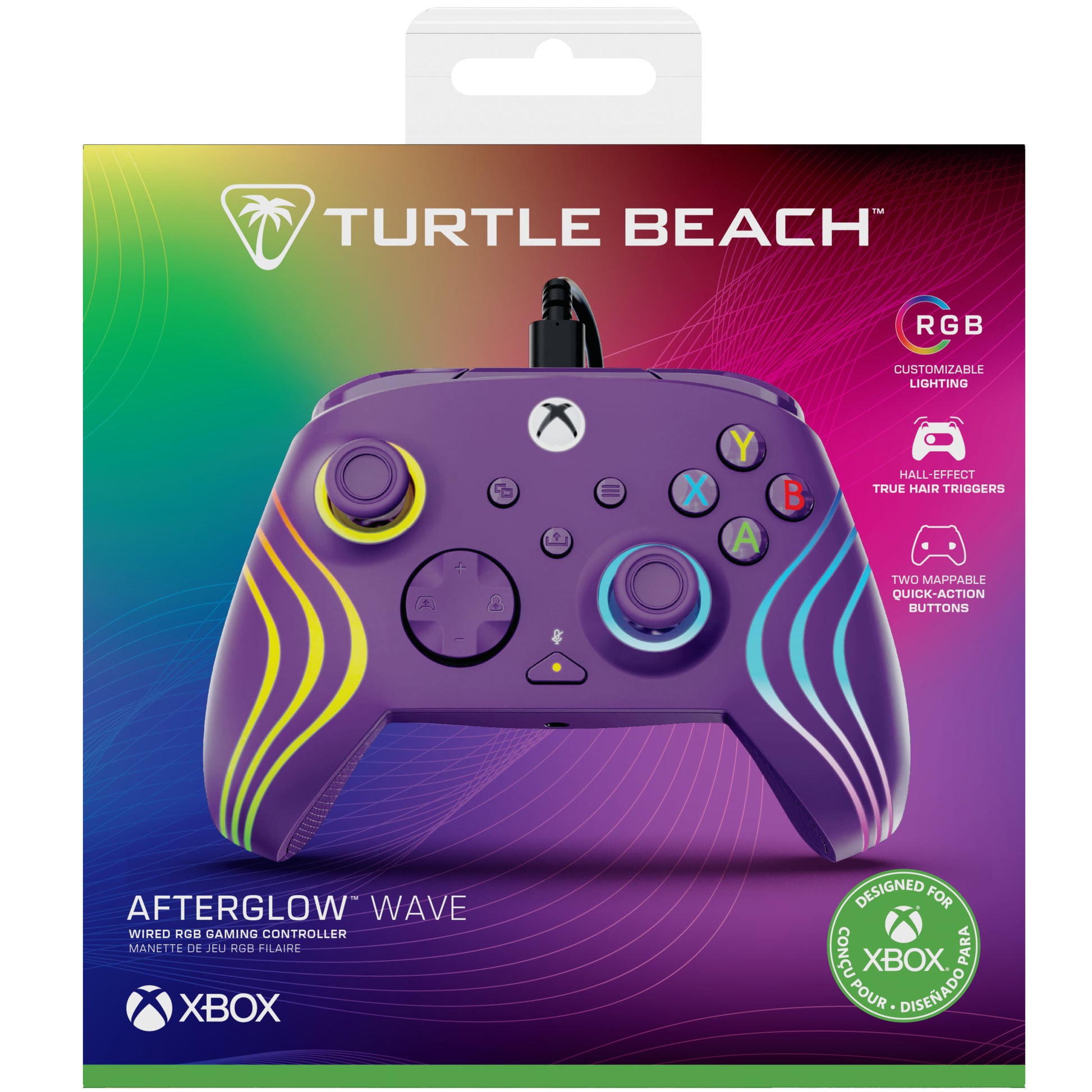 Turtle Beach Afterglow Wave – Gamepad – USB (kabelgebunden), RGB, für Xbox & PC, Violett