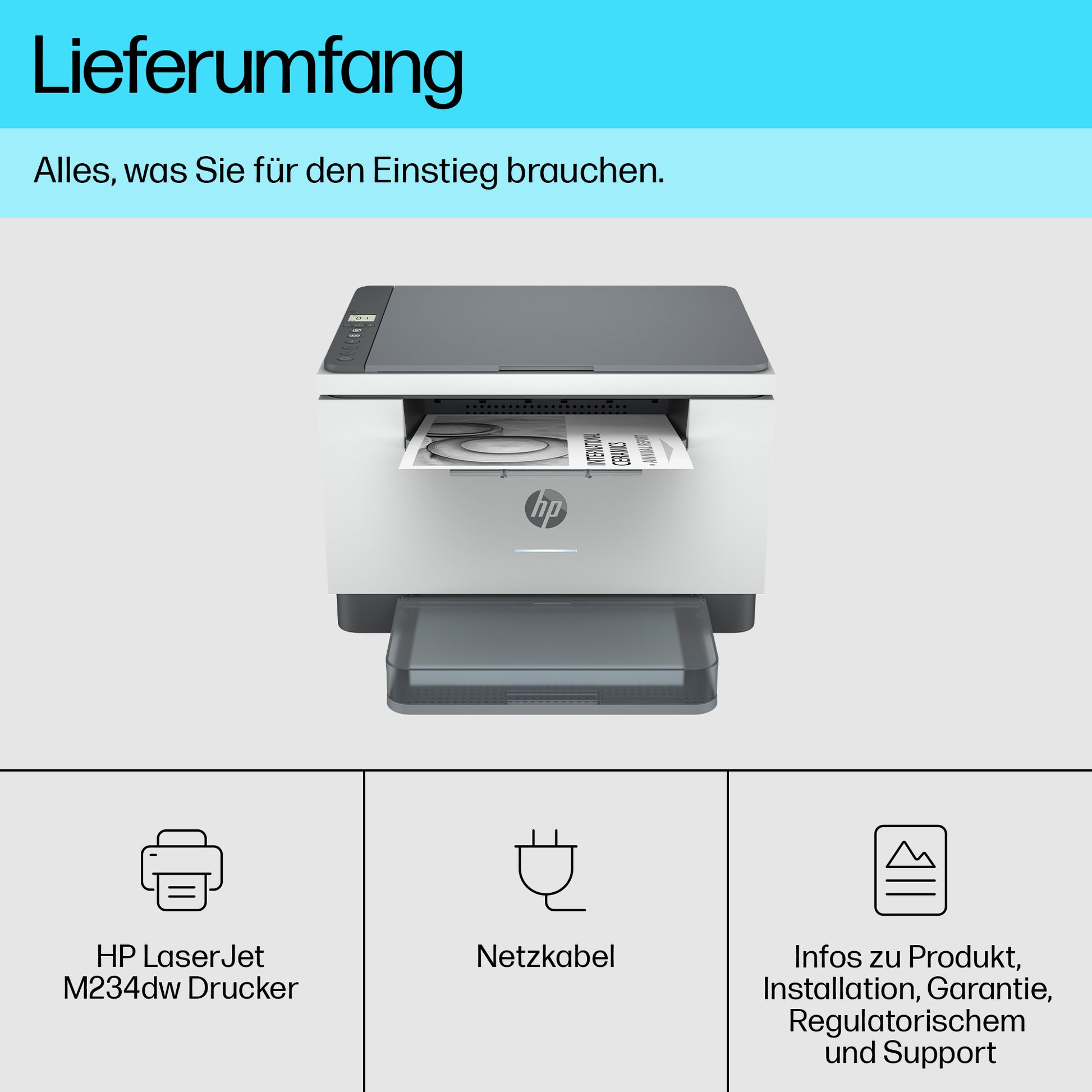 HP LaserJet M234dw – S/W Laser-MFP A4 – USB/LAN/WLAN – Duplex – 29 ppm S/W