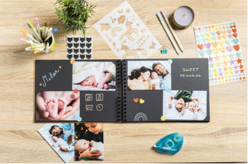 Exacompta Scrap Addict – Scrapbooking-Set – Fotoalbum 32 × 22 cm – inkl. 12 Metallic-Marker, 300 Sticker