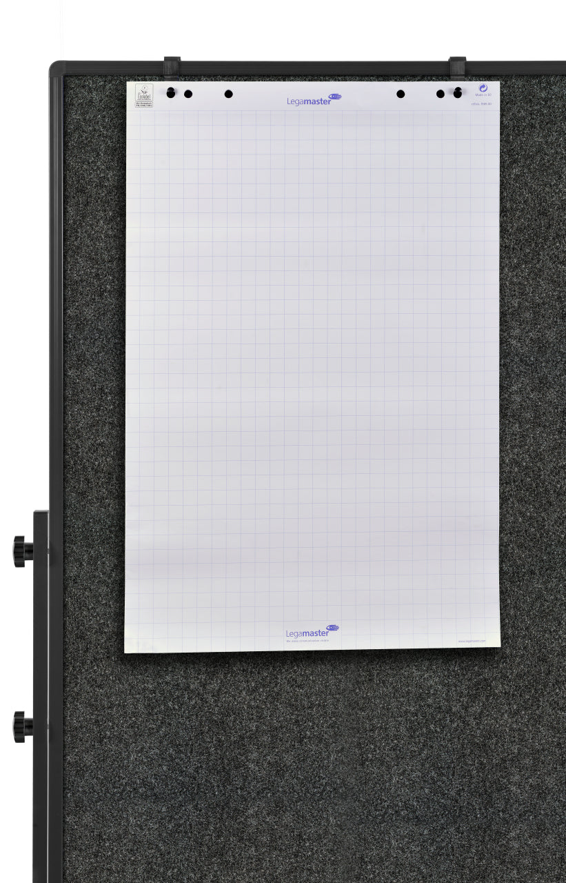 Legamaster Moderationswand – Filz, mit Rollen, doppelseitig – 120 × 150 cm – Grau, Alurahmen