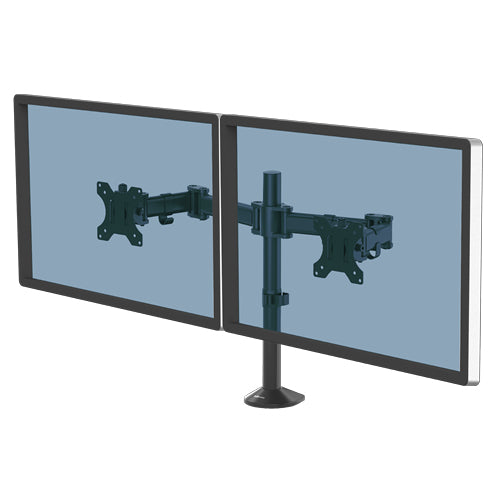 Fellowes Reflex 8502601 – Monitorarm, Dual, bis 27", VESA 75 × 75/100 × 100 mm, 8 kg