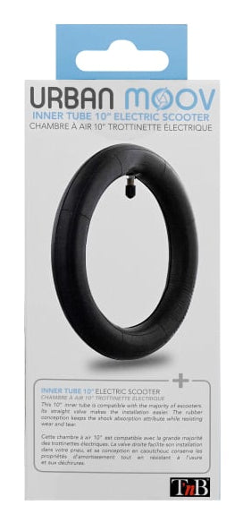 T'nB E-Scooter-Schlauch – 10", gewinkeltes Ventil – für 10" E-Scooter (nicht für XIAOMI) – Schwarz