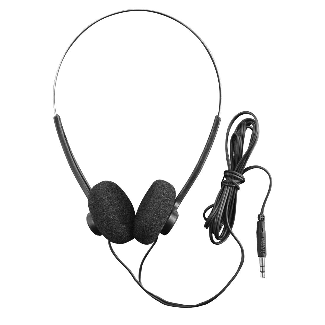 Hama Slight II On-Ear Kopfhörer – Kabel, 3,5 mm Klinke, Schwarz/Silber
