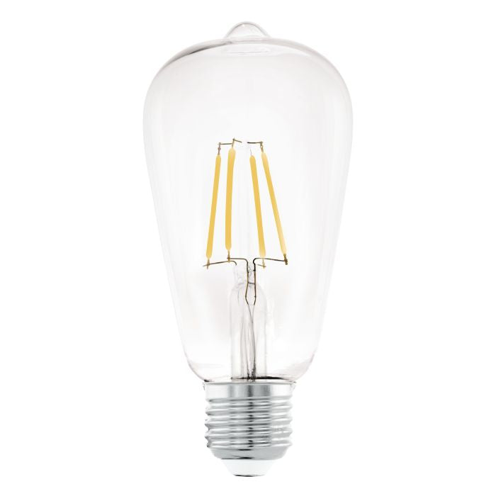 EGLO Leuchtmittel E27 ST64 – Warmweiss 2700 K, 806 lm, 7 W – 1 Stk., Transparent