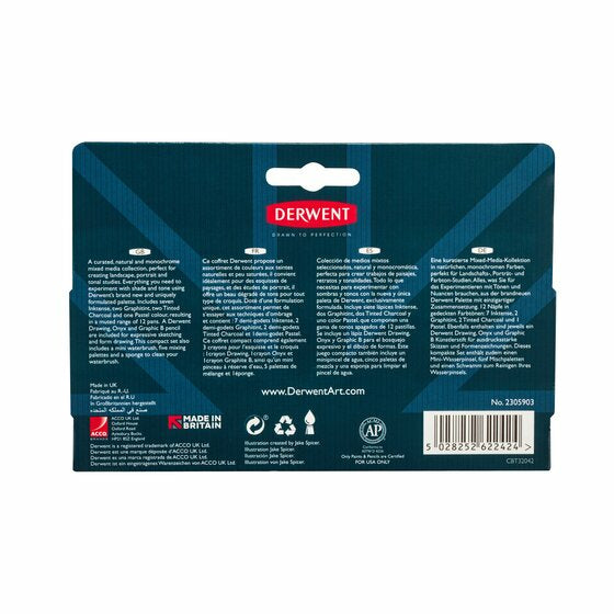 Derwent Professionelles Pigment/Tinte, Bastelfarbe – Mehrfarbig – 12 Farben