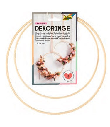 Folia Deko-Ring – braun – Ø 250 + 300 mm, 2 Stück – zum Basteln – Bambus