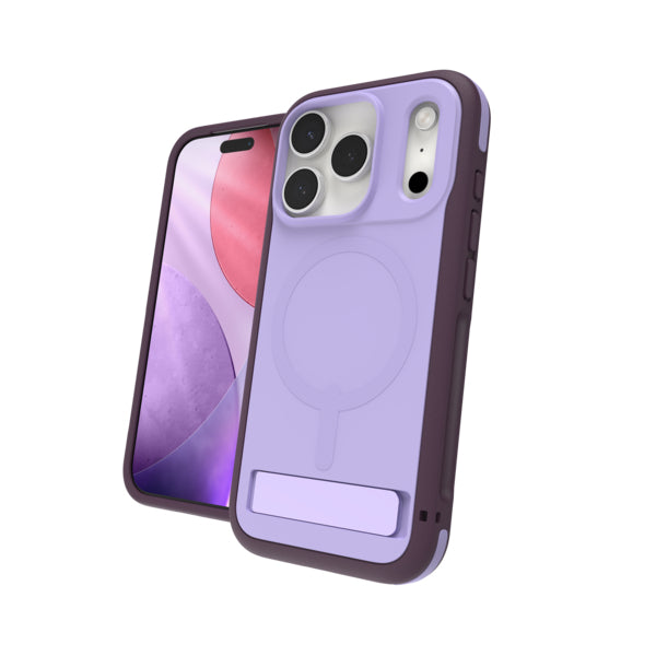 ZAGG Sedona Snap – Backcover – für Apple iPhone 17 Pro, mit Ständer, Graphen, Violett, bis 4 m Sturzsicher