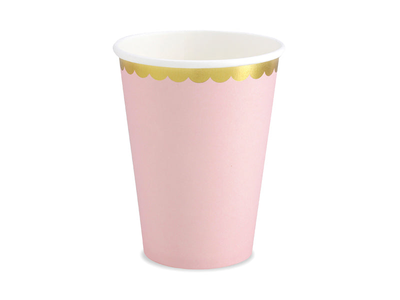 PartyDeco Trinkbecher, Papier/Karton – 2,2 dl, Rosa – 6 Stk.