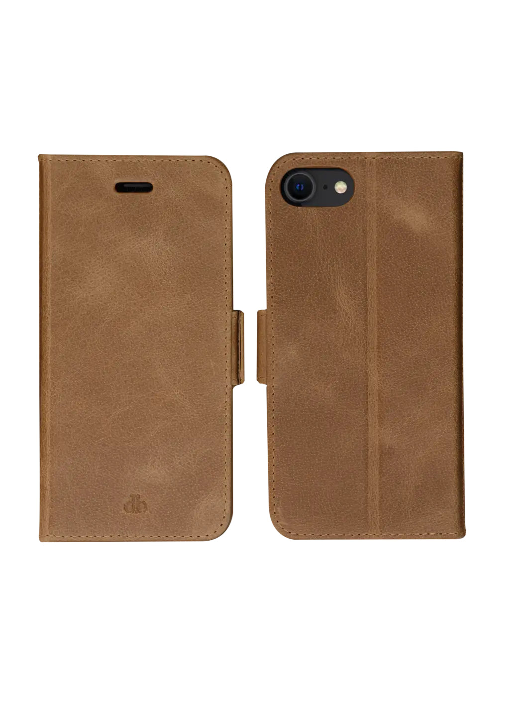 dbramante1928 Copenhagen Wallethülle – für Apple iPhone SE/8/7, mit Ständer, 3 Kartenfächer, Leder, Beige