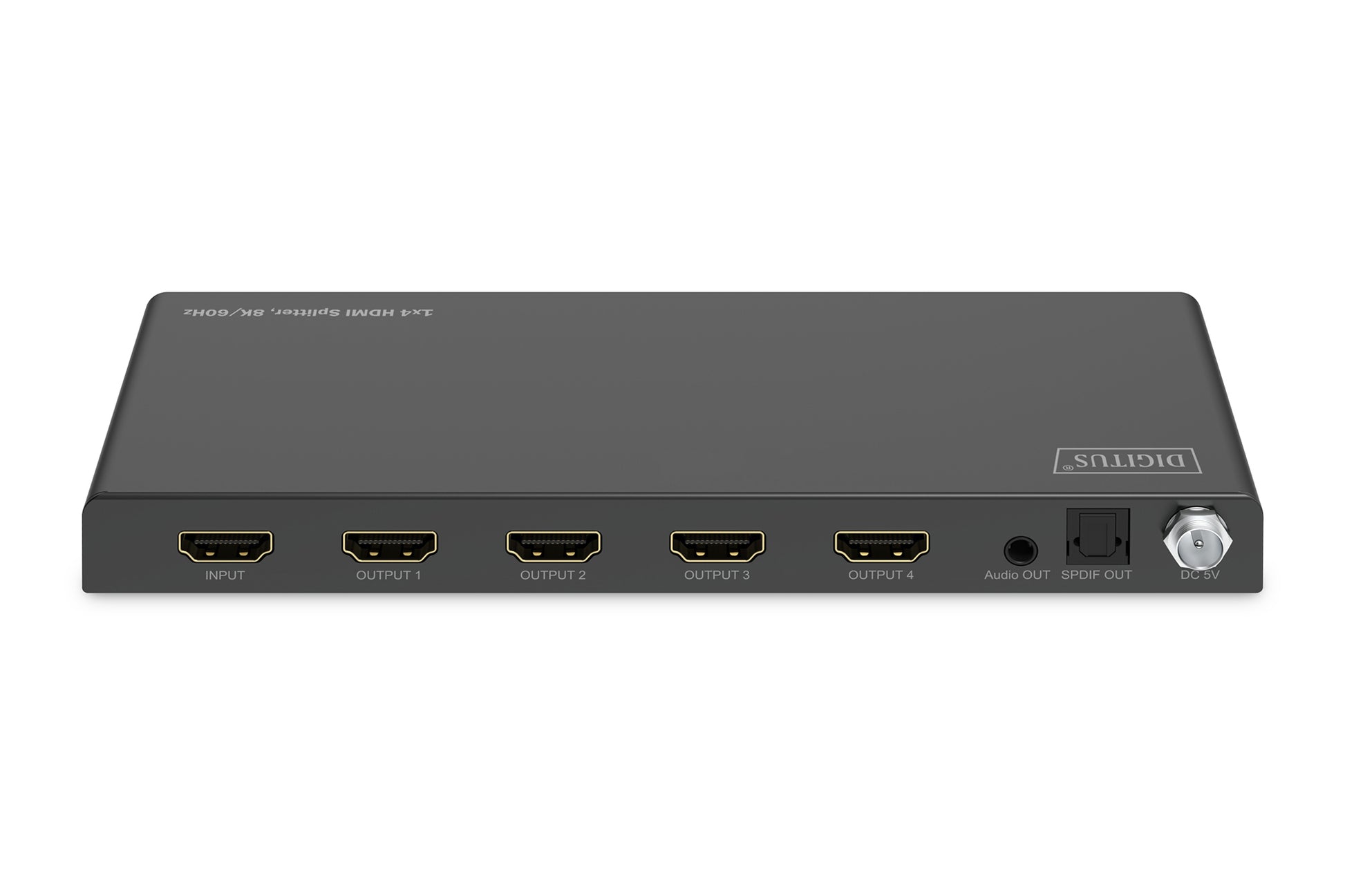 Digitus HDMI-Splitter 1×4 – 8K UHD, 60 Hz, HDMI 2.1 – Schwarz, Metall