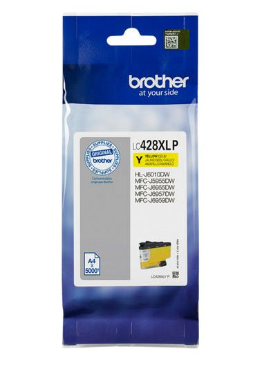 Brother Tintenpatrone LC-428XLYP, Gelb, 5'000 Seiten – für MFC-J5955, MFC-J6955, HL-J6010DW und andere