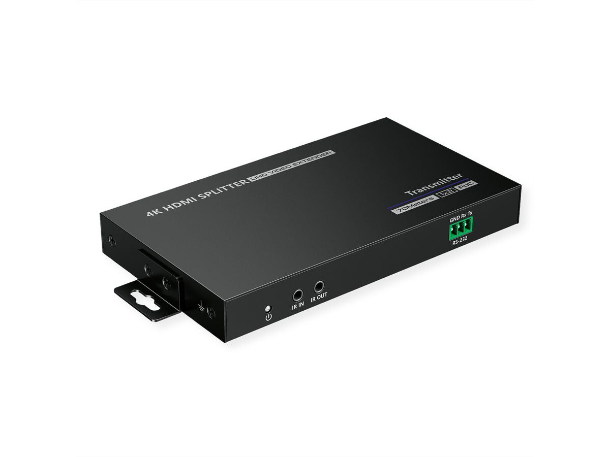 VALUE HDMI-Splitter-Set, 1× HDMI In, 3× HDMI Out, HDMI 1.4, 4K@30 Hz, bis 40 m über TP, IR, 3,5 mm Audio