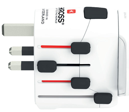 Skross PRO World 7A Reiseadapter Europa zu Brasilien – 1750 W, geerdet – für 2- und 3-polige Geräte