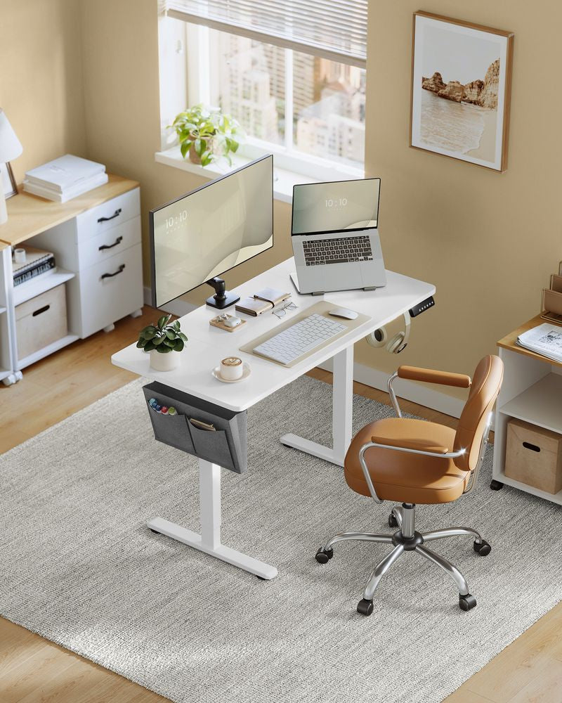 Songmics LSD134B01 Steh-/Sitz-Tisch – 140 × 60 cm, elektrisch höhenverstellbar, Spanplatte
