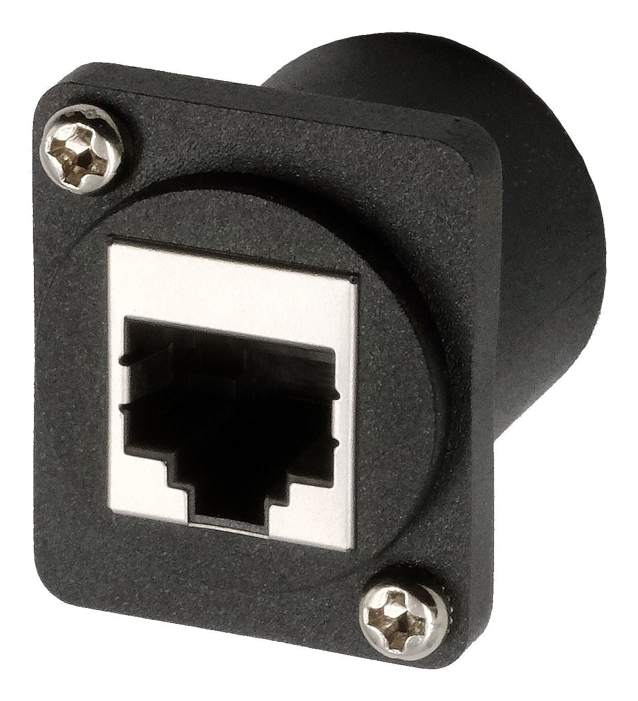 EXSYS RJ-45-Kupplung – RJ-45 zu RJ-45, Cat5e, Flach, Schwarz, 1er Pack