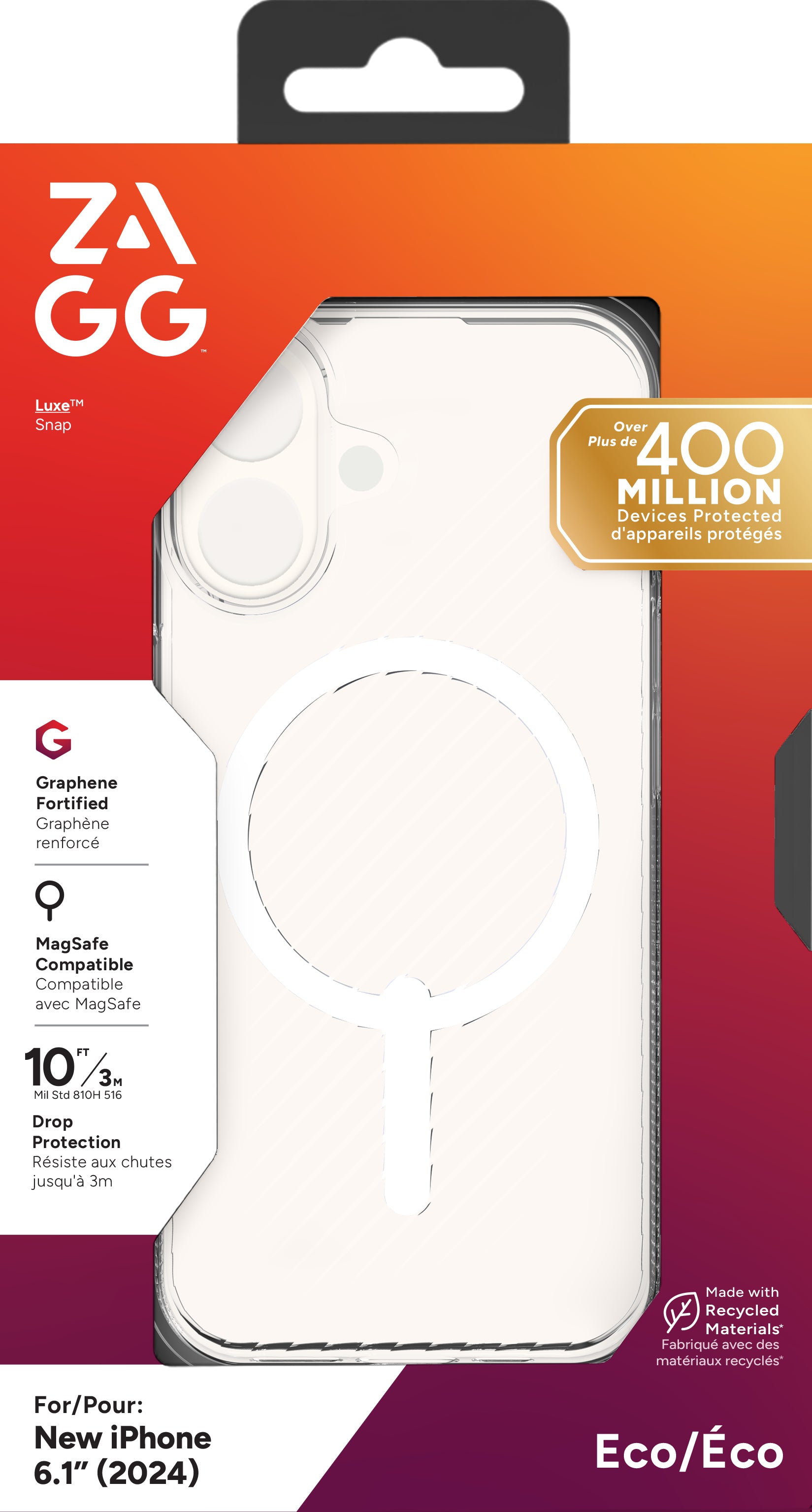 ZAGG Backcover Luxe Snap – für Apple iPhone 16 – transparent