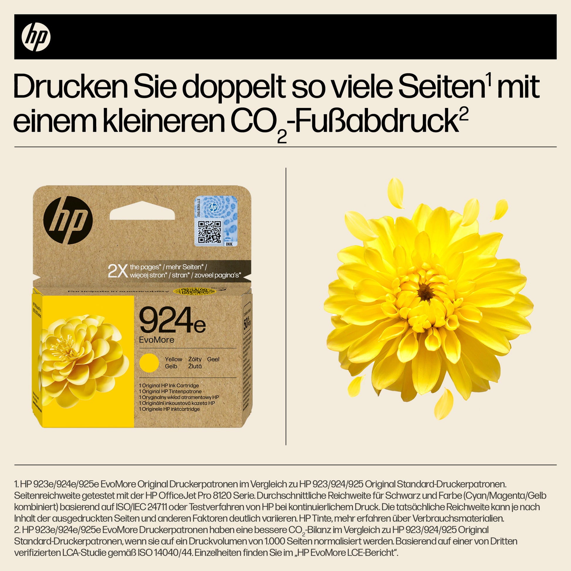 HP Tintenpatrone 924E, Gelb – für Tintenstrahldrucker/Multifunktionsgeräte
