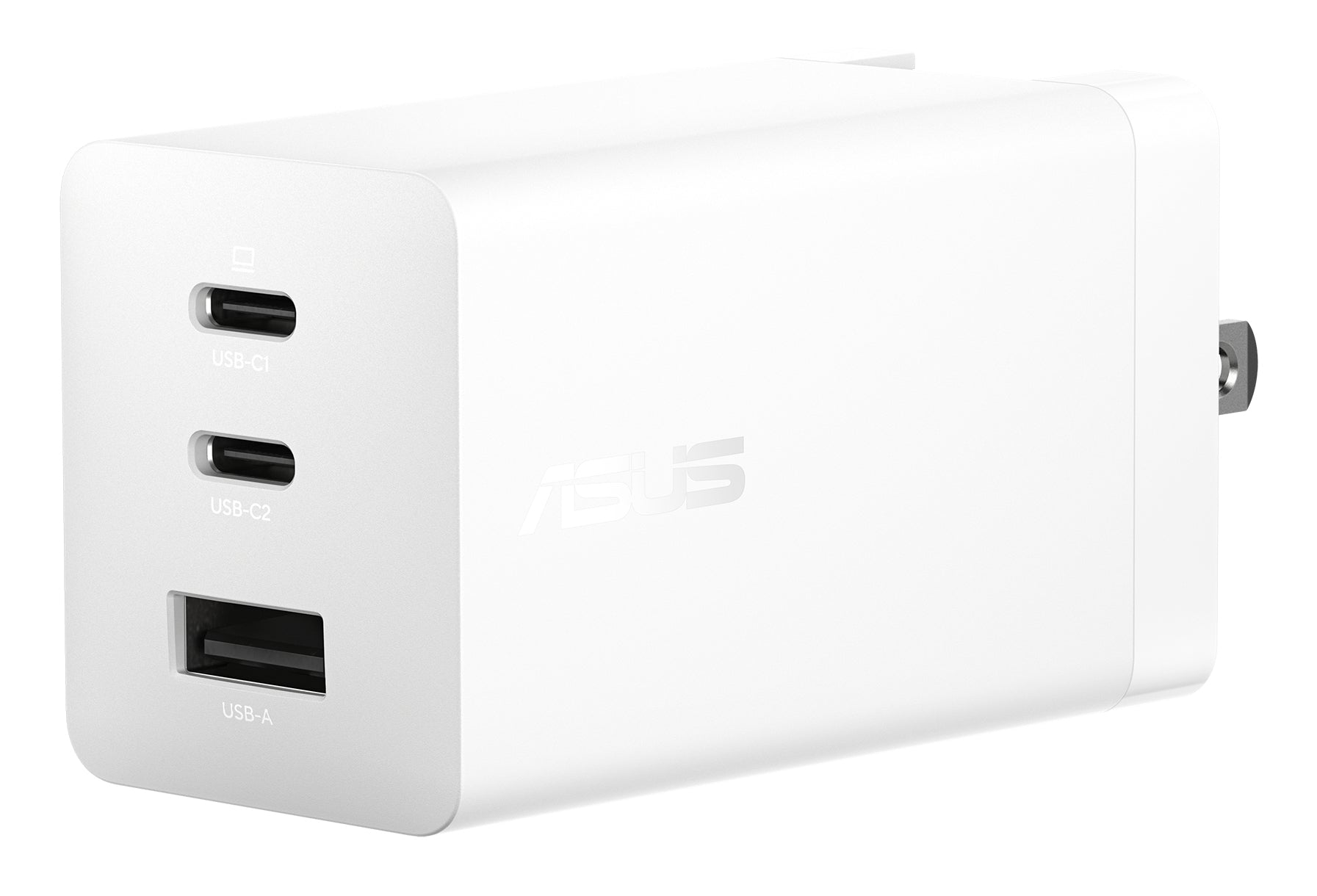 ASUS USB-Wandladegerät 100 W – PD, GaN – USB-C×2, USB-A×1 – Weiss