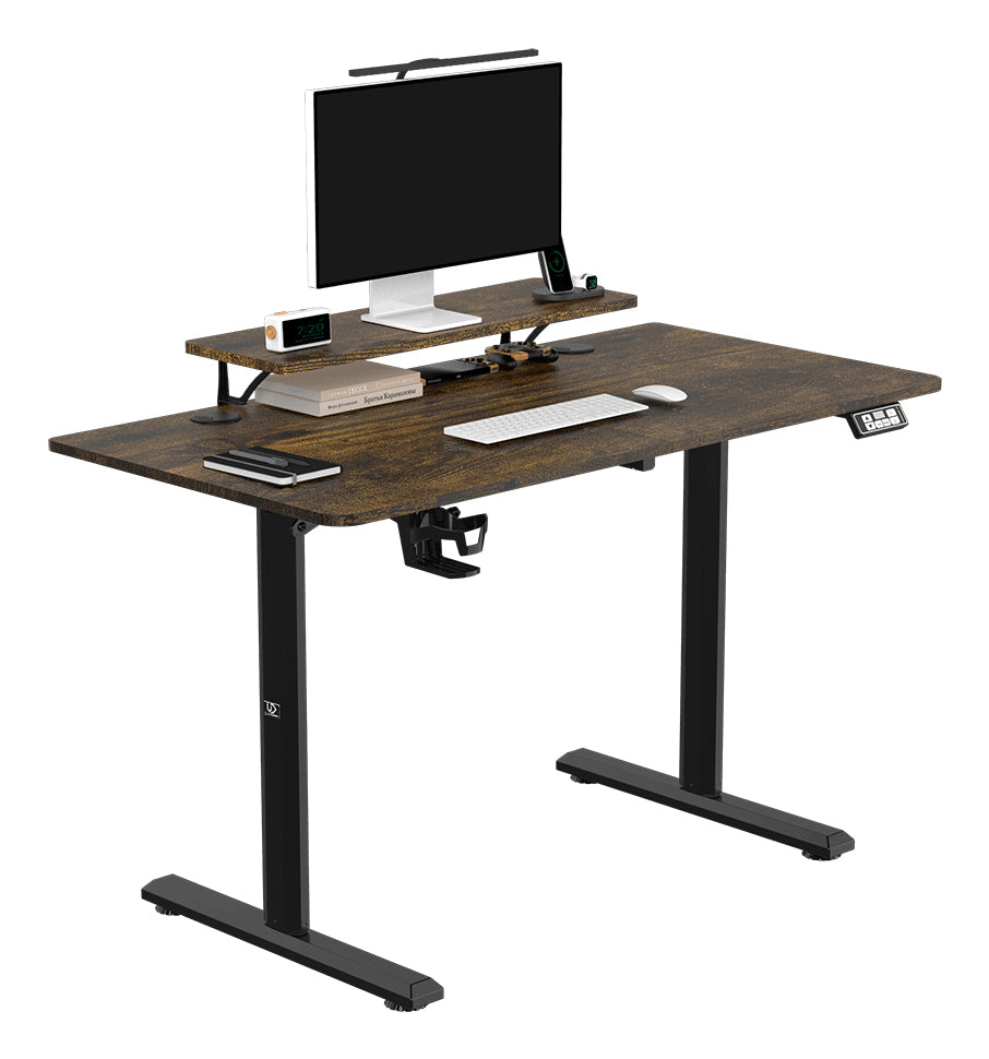 Ultradesk Higlander Gaming-Tisch – 120 × 60,5 cm, höhenverstellbar, braun, Stahl