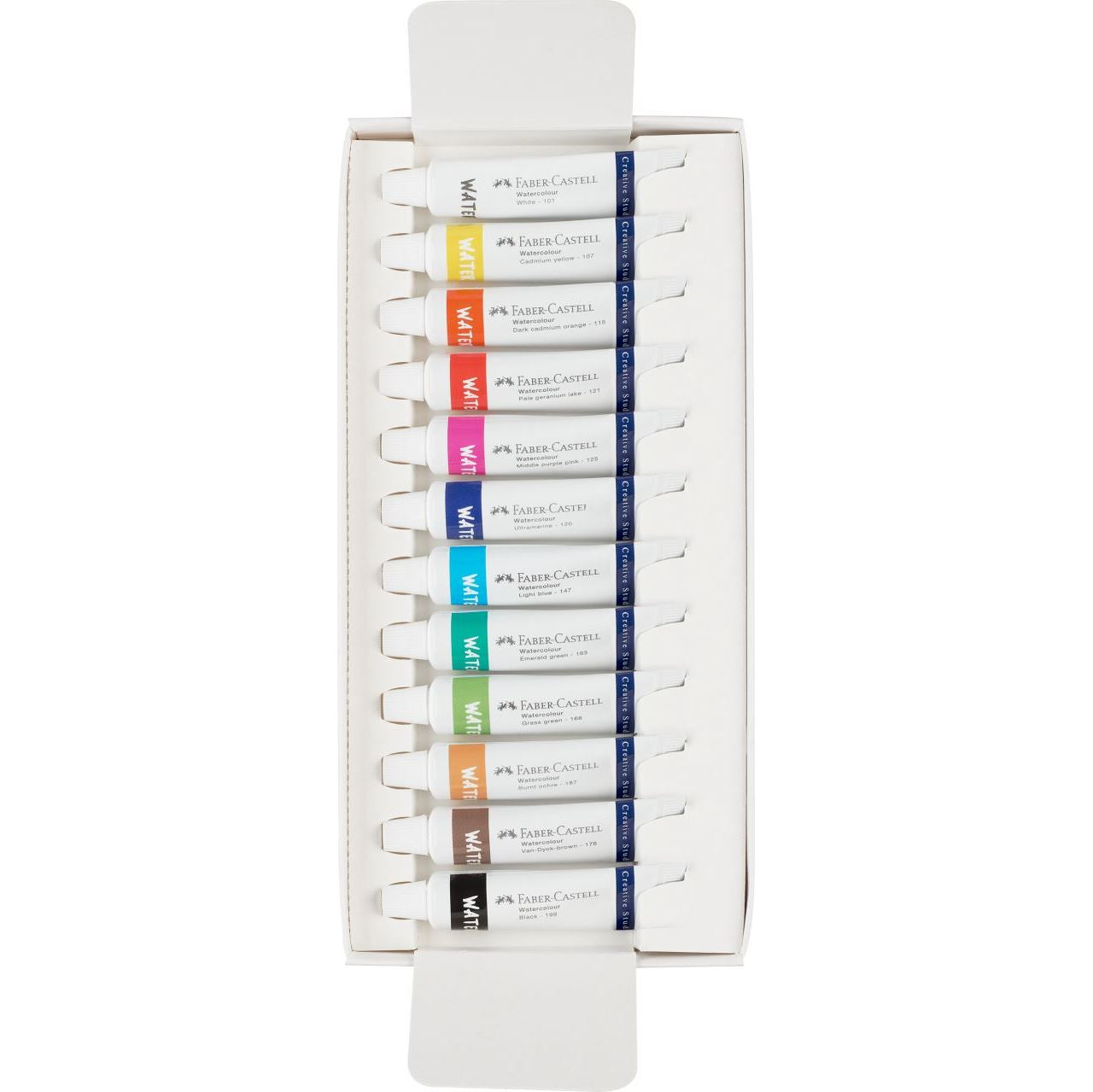 Faber-Castell Aquarellfarbe – Mehrfarbig – 12 Farben, 12×9 ml (108 ml)