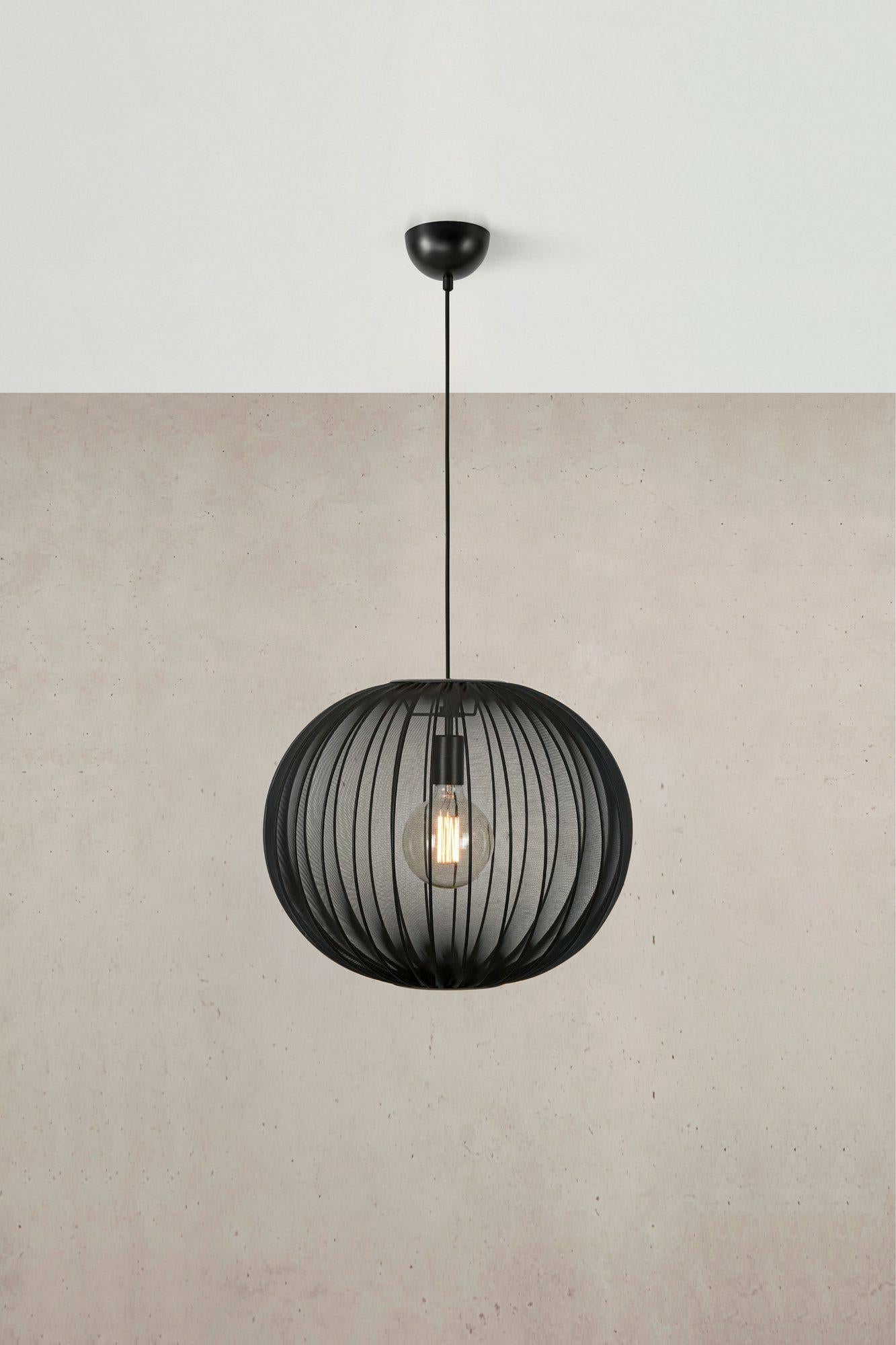 Markslöjd Pendelleuchte Florence – Ø 50 × 40 cm, 40 W, Neutralweiss, nicht dimmbar, schwarz, Kabellänge 1,9 m