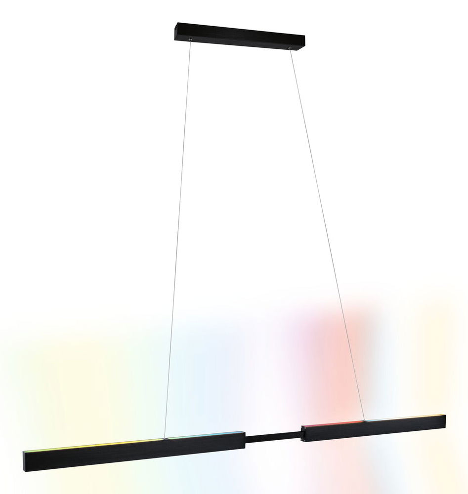 Paulmann Pendelleuchte Aptare – 180 × 5 cm, 3840 lm, 2200–2700 K, dimmbar, ZigBee, für Alexa, schwarz