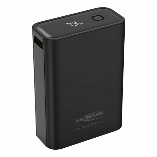 Ansmann PB222PD Powerbank 20'000 mAh – 22,5 W PD, 1× USB-C, 1× USB-A, schwarz