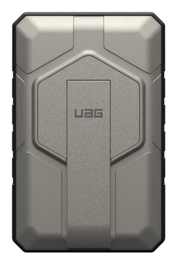 Urban Armor Gear UAG – Powerbank 10000 mAh, PD 20 W, 1× USB-C, 1× USB-A, kabelloses Laden, für Smartphones, Titanium
