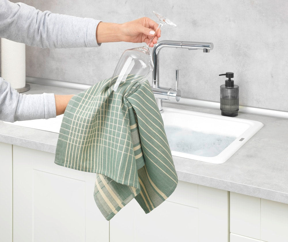 Wenko Geschirrtücher Tito – Grün – 45 × 65 cm – Baumwolle – 2er-Set