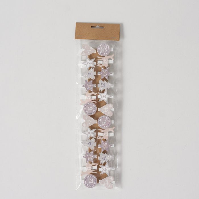 Boltze Adventskalender – Zahlen – 24-teilig – Sperrholz & Jute & Textil, mehrfarbig – 4,8 × 200 cm