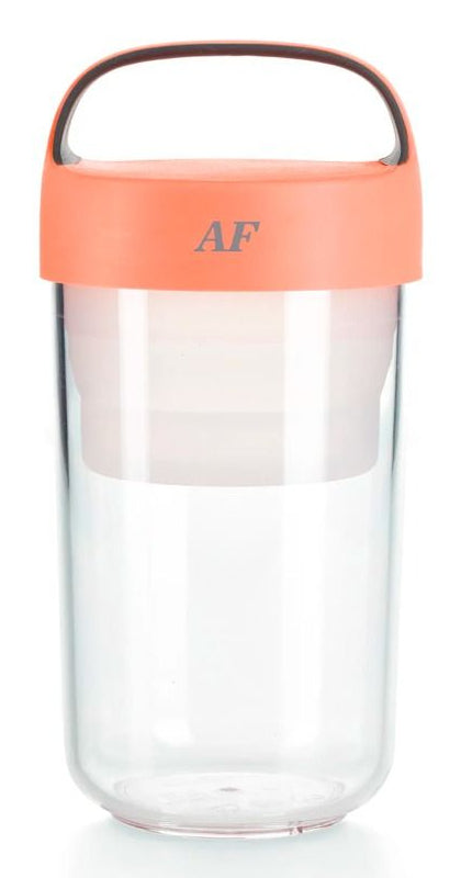 Lékué Lunchbecher To Go 600 ml, Ø 9,2 × 18,8 cm, Tritan, Koralle