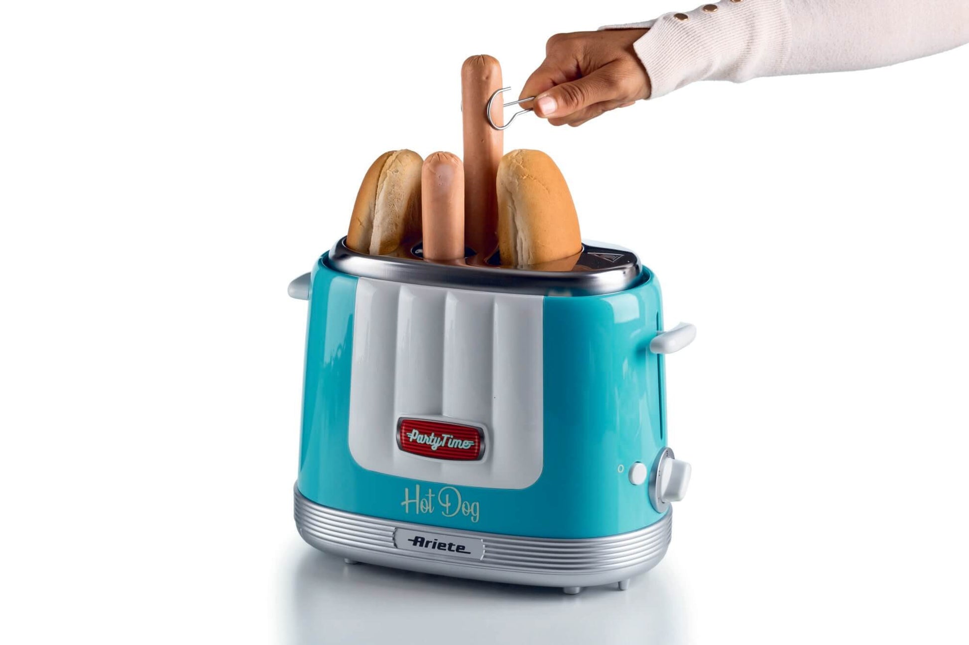 Ariete Hot Dog-Toaster ARI-206-BL – 650 W, 2 Hot Dogs, 5 Stufen – Hellblau