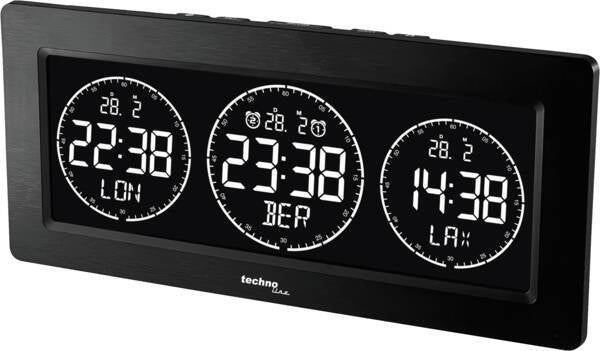 Technoline WT 458 Digitalwecker – Snooze, Thermometer & Hygrometer, 23,2 × 9,9 × 4,8 cm, Schwarz