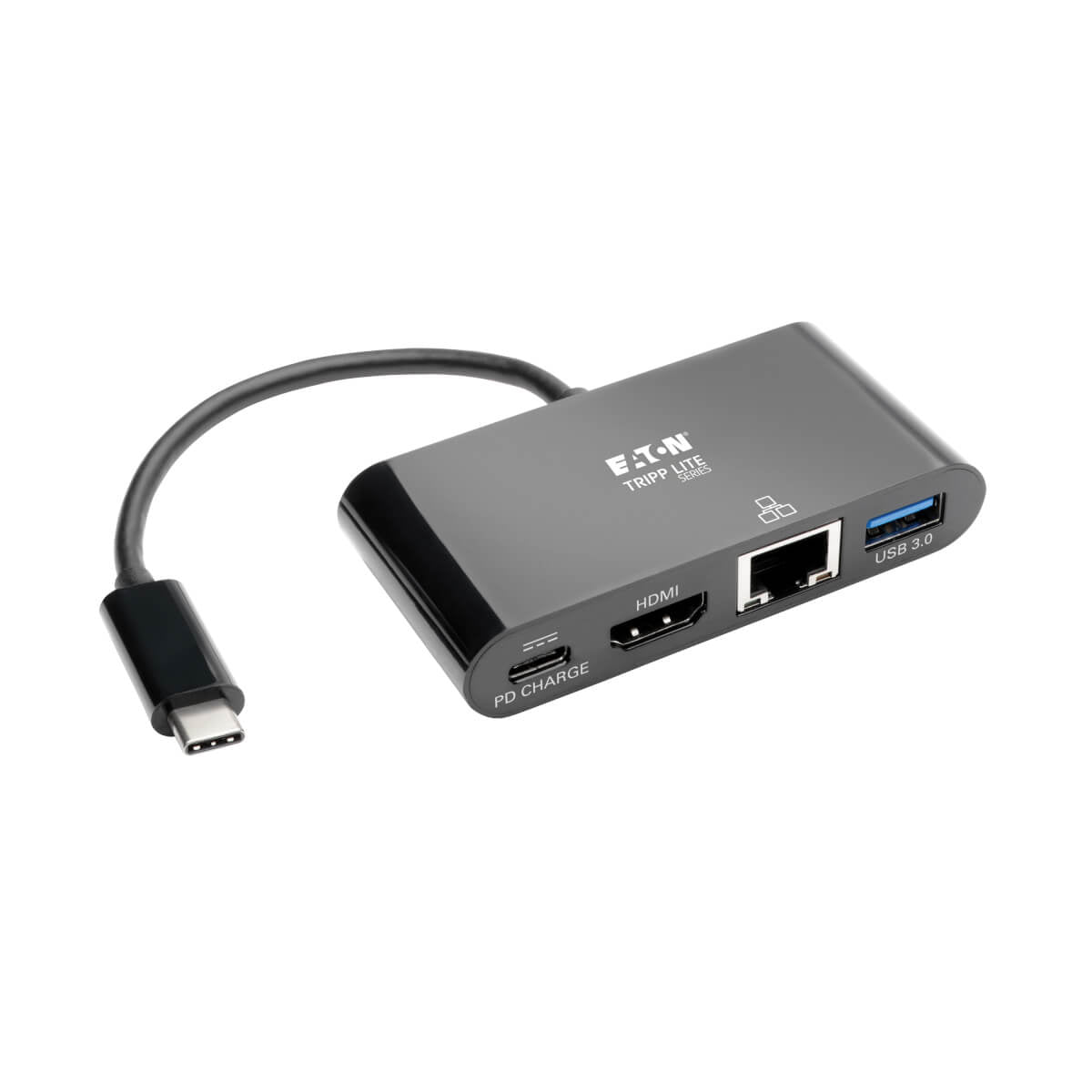Tripp Lite U444-06N-H4GUBC Multiport-Adapter – USB-C, 1× HDMI, 1× USB-A, 60 W PD, GbE