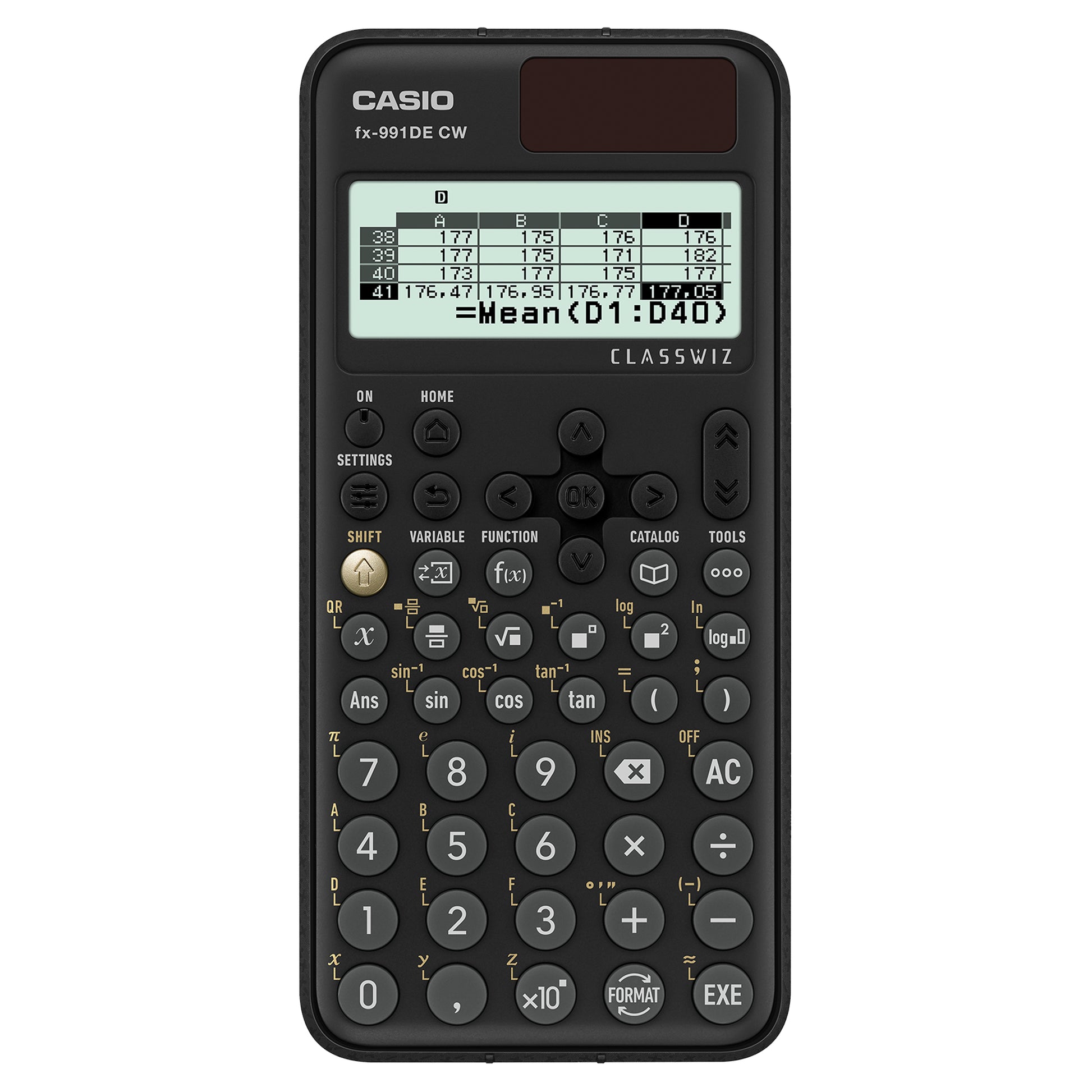 Casio Taschenrechner FX-991DE CW ClassWiz – 17-stellig, LCD, Rundung, Solar + Batterie, schwarz, 77×162×11 mm