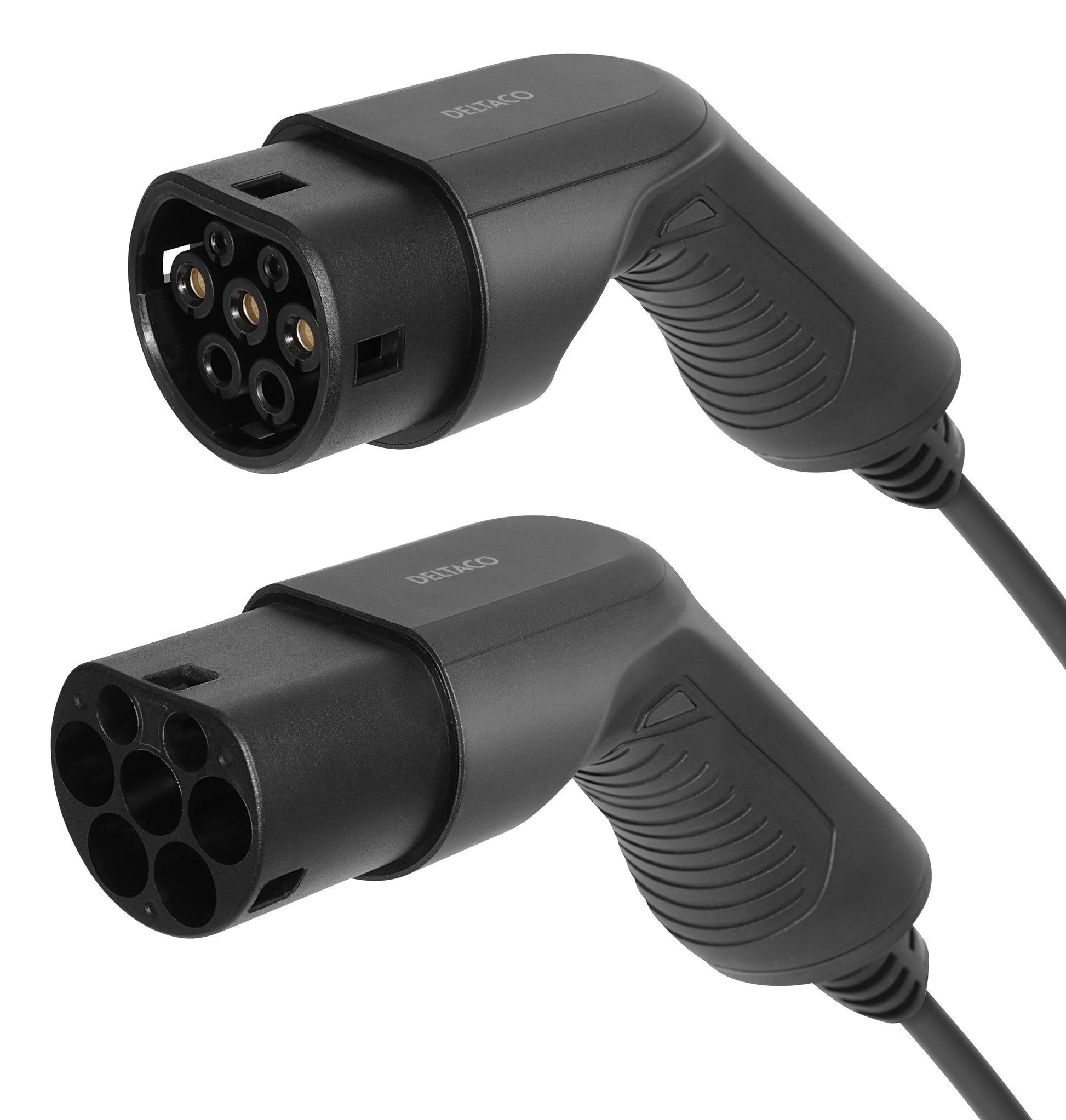 Deltaco e-Charge Verlängerungskabel, Typ 2–Typ 2, 8 m, IP66 – schwarz