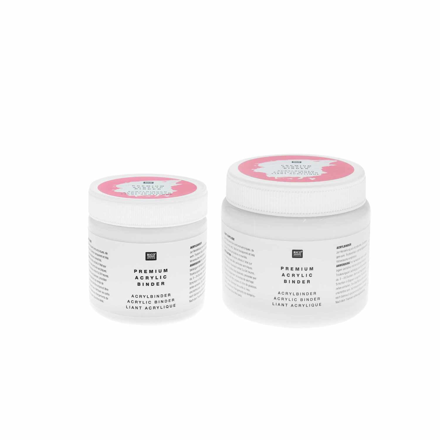 Rico Design Acrylbinder – Weiss, glänzend – 250 ml, Topf